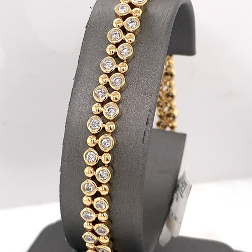 14k Yellow Gold 2.00 CT Ladies Diamond Bracelet, 20.6gm, 7.5", S104526
