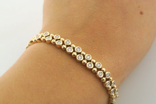 14k Yellow Gold 2.00 CT Ladies Diamond Bracelet, 20.6gm, 7.5", S104526