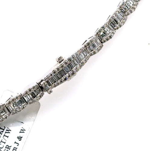 14k White Gold 21.50 CT Diamond Men's Tennis Necklace, 62.0G, 20", S106624