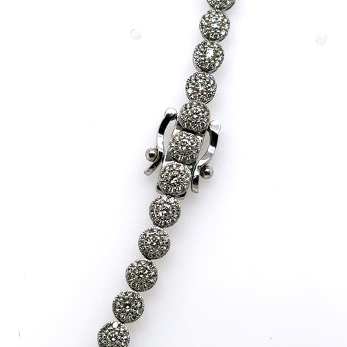 14k White Gold 7.50 CT Diamond Tennis Necklace, 21.4g, 16", S106771