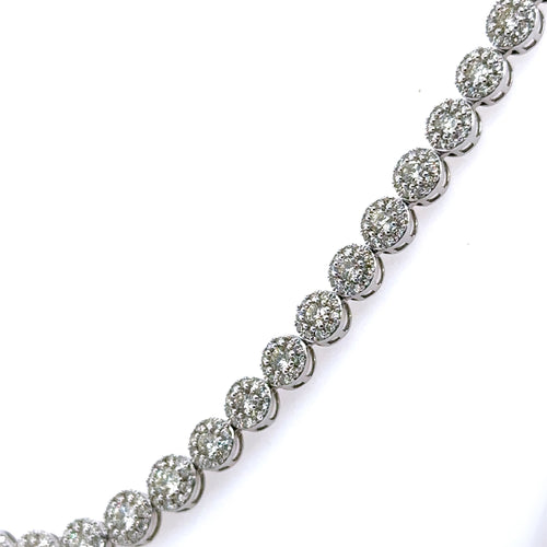 14k White Gold 7.50 CT Diamond Tennis Necklace, 21.4g, 16", S106771