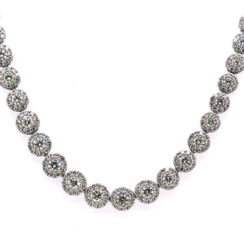 14k White Gold 7.50 CT Diamond Tennis Necklace, 21.4g, 16", S106771
