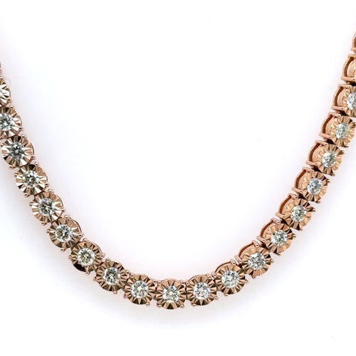 14k Rose Gold 8.00CT Diamond Tennis Necklace, 20", 31.2G S107475