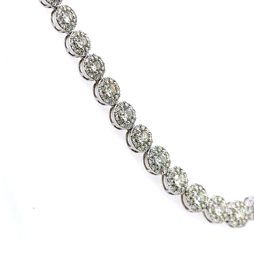 14k White Gold 7.50 CT Diamond Tennis Necklace, 21.4g, 16", S106771