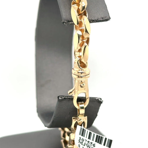 14k Yellow Gold Men's Fancy  Bracelet, 8.5", 6.29mm, 36.1g, S107556