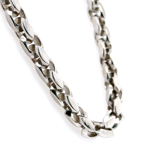 14k White Gold Fancy Men's Chain Necklace, 24", 97.2g, S107552