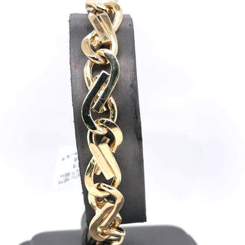 14k Yellow Gold Men's Fancy Bracelet,8", 9.2mm, 40.1g, S107554