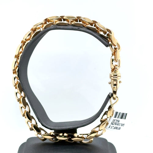 14k Yellow Gold Men's Fancy  Bracelet, 8.5", 6.29mm, 36.1g, S107556