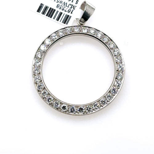 Platinum 2.50Ct Round Diamond Circle Pendant 9.0G, S107558