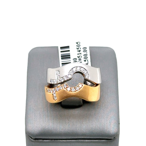 18k Two Tone Gold 0.50 CT Pride Diamond Rings Size 7 S102680