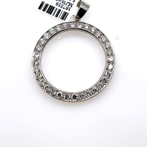 Platinum 2.50Ct Round Diamond Circle Pendant 9.0G, S107558