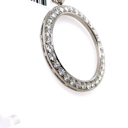 Platinum 2.50Ct Round Diamond Circle Pendant 9.0G, S107558