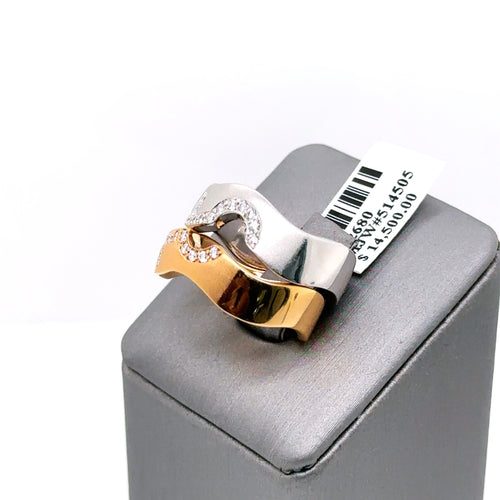 18k Two Tone Gold 0.50 CT Pride Diamond Rings Size 7 S102680