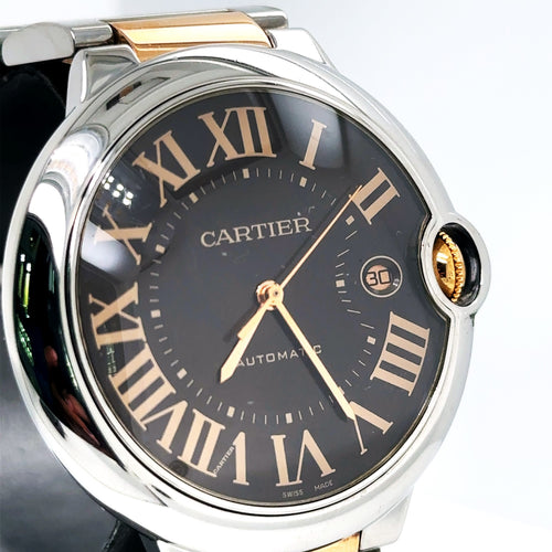 Cartier Ballon Bleu de Gold and Steel Large 42MM Watch W6920032, Pre-Owned