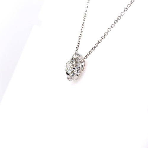 David Yurman 18k White Gold 0.75 Ct Diamond Pendant Necklace, 3.4gm, S107546