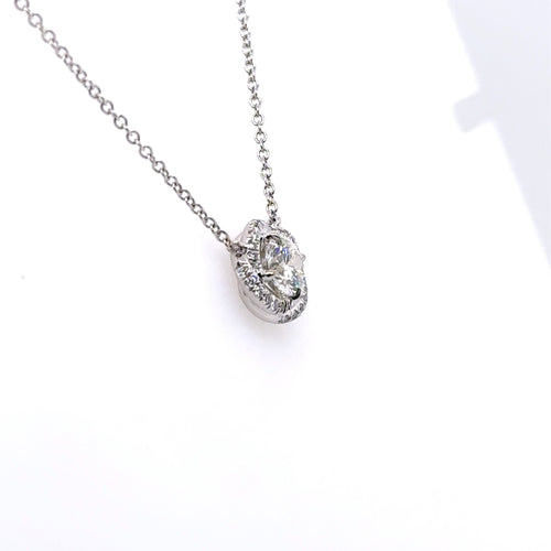 David Yurman 18k White Gold 0.75 Ct Diamond Pendant Necklace, 3.4gm, S107546