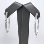 14k White Gold 2.80CT Diamond Inside Out Hoop Earrings, 7.9gm, S107564