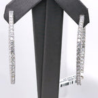 14k White Gold 6.00CT Diamond Inside Out Hoop Earrings, 13.3gm, S107566