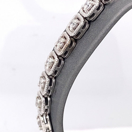 14k White Gold 3.50 Ct Diamond Tennis Bracelet, 20g, 7", S105331