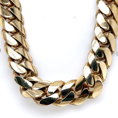 10k Yellow Gold Miami Cuban Link Chain necklace, 24", 520.2g, 18mm, S107573