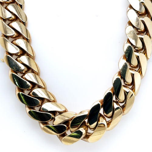 10k Yellow Gold Miami Cuban Link Chain necklace, 24", 520.2g, 18mm, S107573