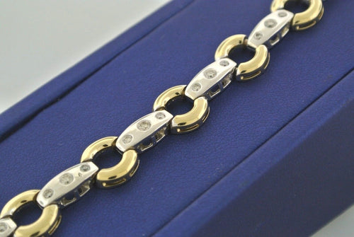 14k Two Tone Gold 1.00 CT Diamond Ladies Bracelet, 21.9m, 7.5", S104253