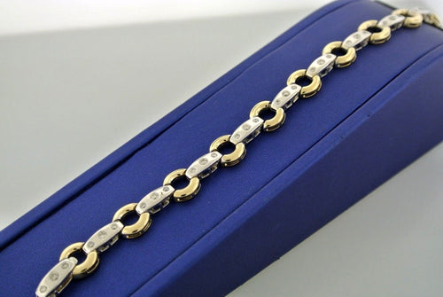 14k Two Tone Gold 1.00 CT Diamond Ladies Bracelet, 21.9m, 7.5", S104253