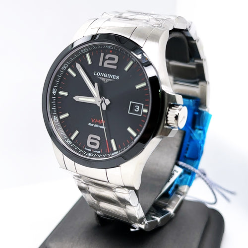 LONGINES V.H.P Conquest Quartz Black Dial 41mm Mens Watch L37194566