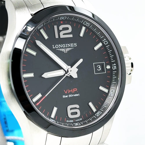 LONGINES V.H.P Conquest Quartz Black Dial 41mm Mens Watch L37194566