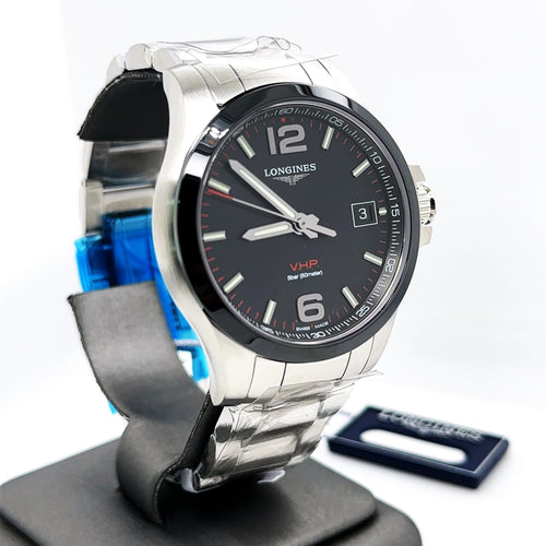 LONGINES V.H.P Conquest Quartz Black Dial 41mm Mens Watch L37194566