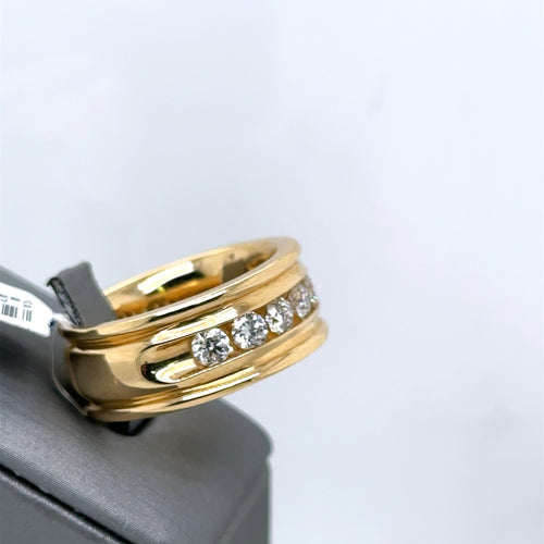 14k Yellow Gold 2.00 CT Diamond Men's Wedding Band, 18.9g, Size 10.5, S107617