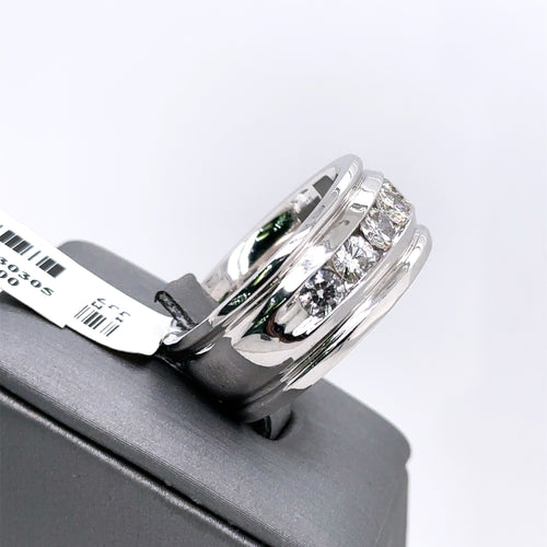 14k White Gold 2.50 CT Diamond Men's Wedding Band, 22.2g, Size 10.5, S107616