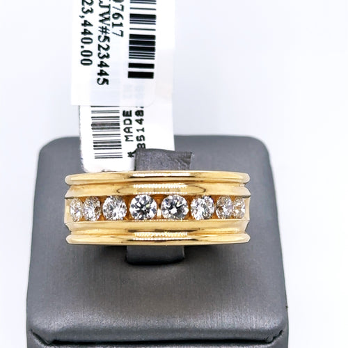 14k Yellow Gold 2.00 CT Diamond Men's Wedding Band, 18.9g, Size 10.5, S107617