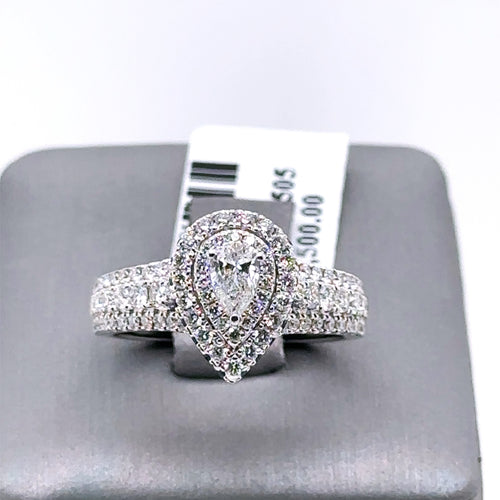 Vera Wang 14k White Gold 1.50CT Diamond Engagement Ring Size 6.50 S107625
