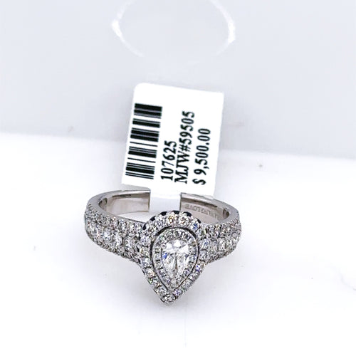 Vera Wang 14k White Gold 1.50CT Diamond Engagement Ring Size 6.50 S107625