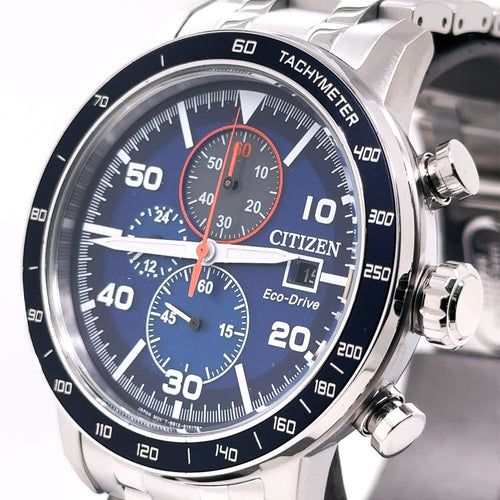 Citizen Brycen Eco Drive 44mm Blue Dial Stainless Steel Watch CA0850-59L