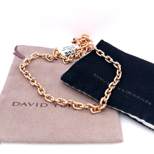 David Yurman 18k Rose Gold Men's Chain Necklace, 25", 72.5g, S107593