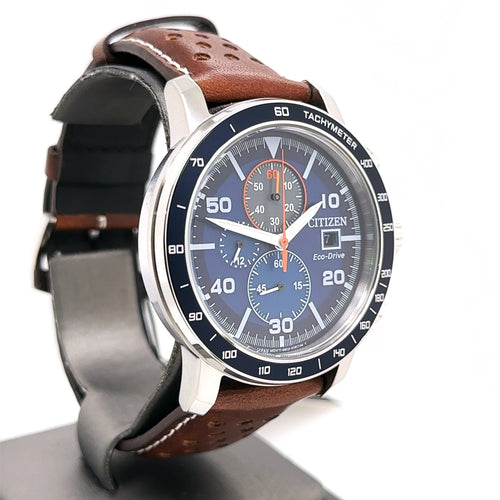 Citizen Brycen Eco Drive 44mm Blue Dial Stainless Steel Watch CA0648-09L