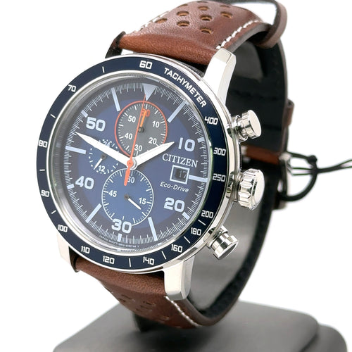 Citizen Brycen Eco Drive 44mm Blue Dial Stainless Steel Watch CA0648-09L