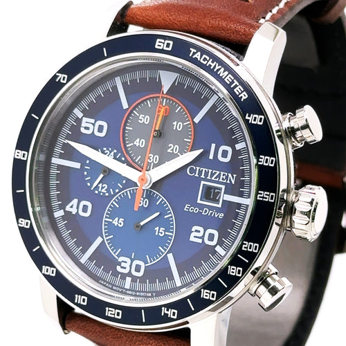 Citizen Brycen Eco Drive 44mm Blue Dial Stainless Steel Watch CA0648-09L