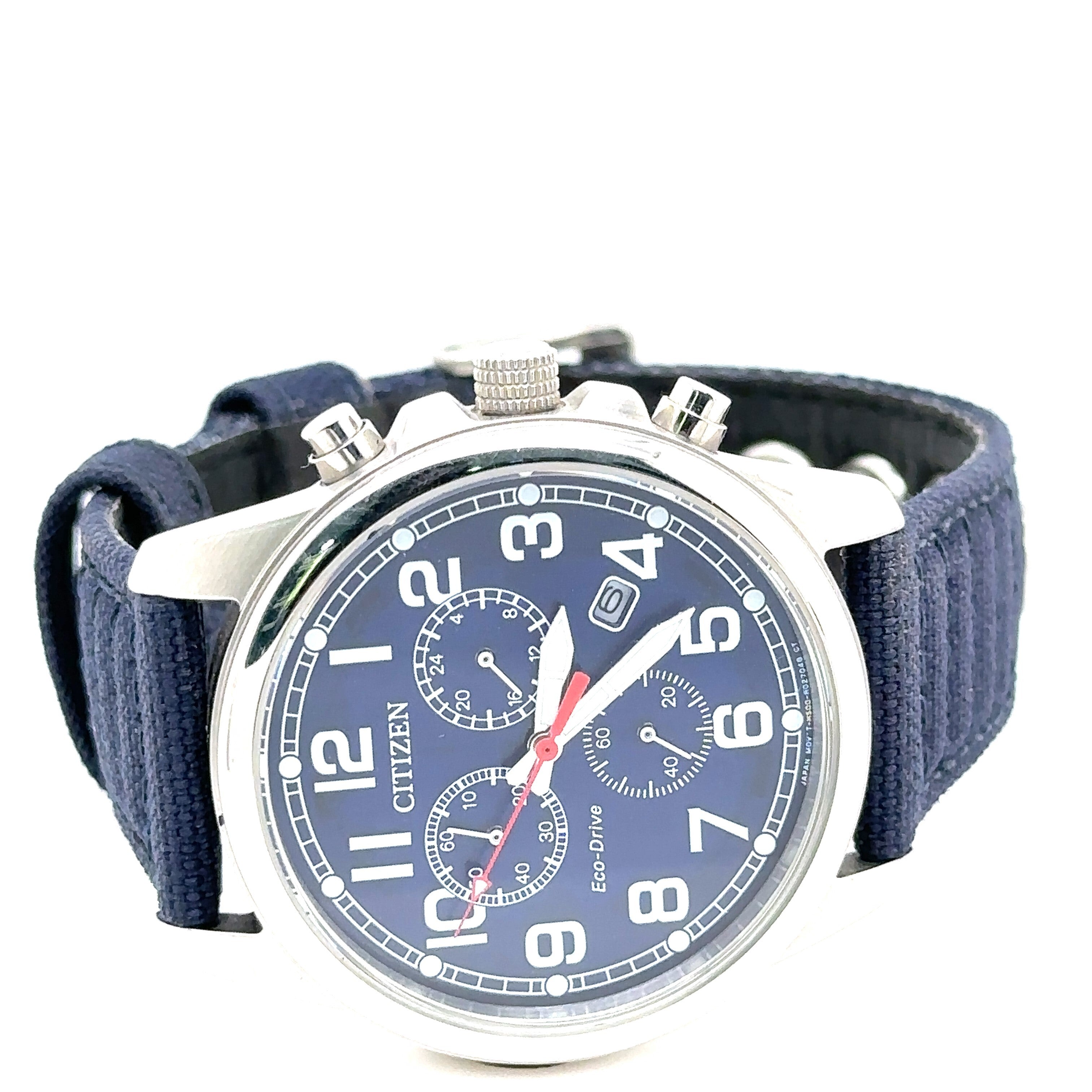 dateチャン Citizen Chandler Eco Drive Blue dial 39mm Stainless Steel Watch