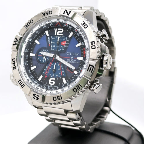 Citizen Navihawk A-T 48 mm Blue Dial Stainless Steel Watch AT8220-55L