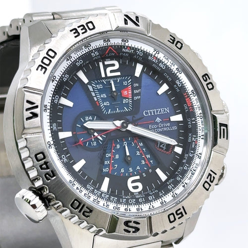 Citizen Navihawk A-T 48 mm Blue Dial Stainless Steel Watch AT8220-55L