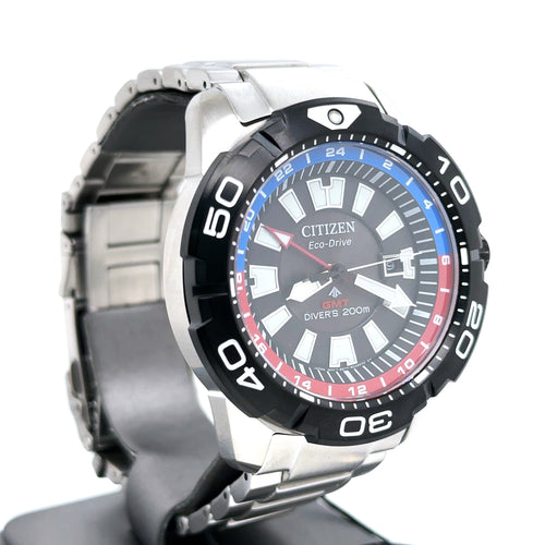 Citizen Promaster GMT 44mm Black Dial Stainless Steel Watch BJ7128-59E