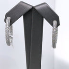 14k White Gold 4.00CT pave Diamond Inside Out Hoop Earrings, 11.9gm, S15963