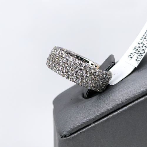 14k White Gold 4.50CT Diamond Pave Eternity Band, 5.2gm, Size 6.25, S107641