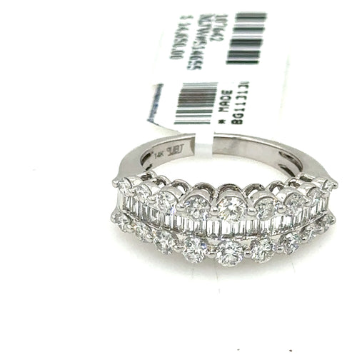 14k White Gold 2.00CT Ladies Baguette Diamond Ring, 5.8gm, Size 7, S107642