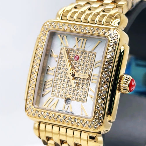 Michele Limited Edition Deco Madison Mid 18K Gold-Plated MWW06G000038 New