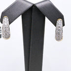 14k Yellow Gold 1.00CT pave Diamond  Hoop Earrings, 9.4gm, S107653