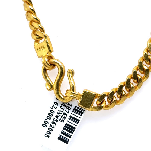 24k Yellow Gold Miami Cuban Chain Necklace, 100gm, 22", S107655